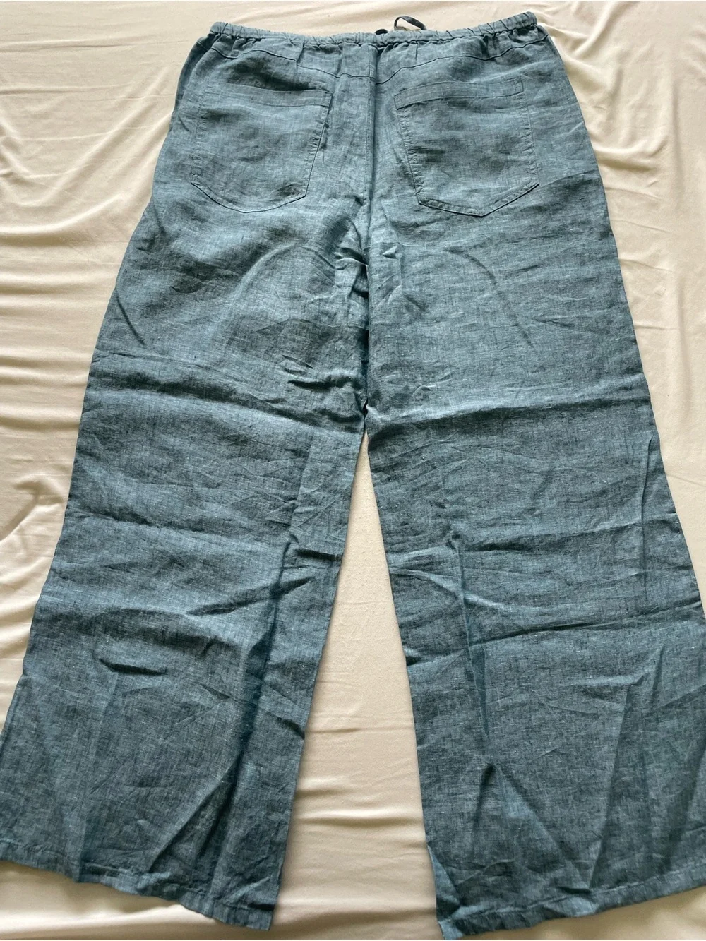 Banana Republic Light Blue Linen-Blend Wide Leg Pants